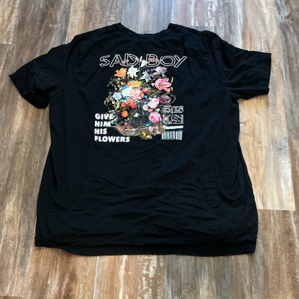 Black Graphic Tee - Short Sleeve Sad Boy